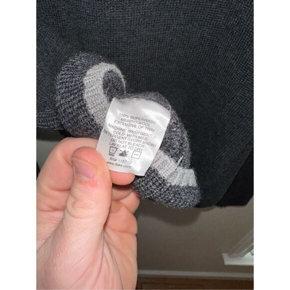Ibex Sweater Womens M Black 100% Merino Wool Pullover Quarter Zip Mock Neck - Picture 6 of 6